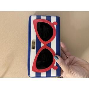 Kate Spade Neda Made A Splash Wallet with Red Sunglasses Design